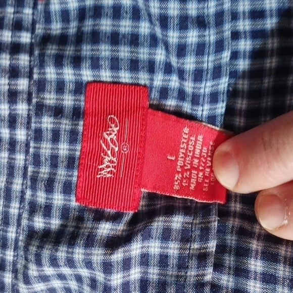 👕10/$30 BLUE/WHITE Checkered Mossimo Large (Box 8) - Picture 1 of 4